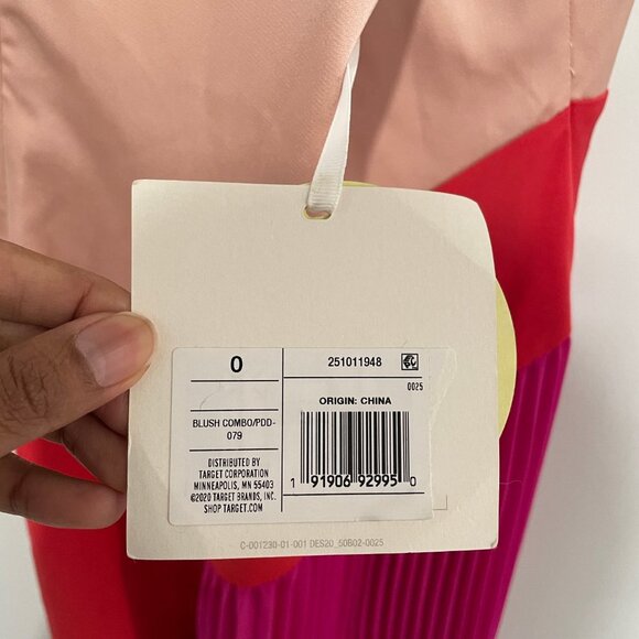 CUSHNIE Women's Combo Blush Cross Back Dress Size 0 - Picture 8 of 9